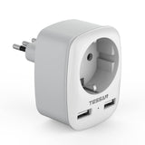 1 x RAW Customer Returns TESSAN travel plug Italy Germany plug USB, adapter Italy with 2 USB 2.4A, socket adapter Italy type L, travel adapter Italy, Italy plug adapter for Italy, Chile, Uruguay - RRP €18.13