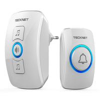 1 x RAW Customer Returns TECKNET radio bell, wireless doorbell set IP65 radio bell outdoor waterproof with 60 melodies 5 volume levels, radio doorbell front door kit with LED flash and 1 receiver 1 transmitter, 400M range - RRP €17.99