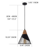 1 x RAW Customer Returns MAXDUYU wooden pendant light 1 light, hanging lamp vintage wooden beam rustic aluminum, pendant light black metal industrial vintage pendant lamp E27 light source for dining room living room kitchen - RRP €31.25