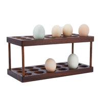 1 x RAW Customer Returns SUPERFINDINGS Wooden Egg Container Rack With 36 Holes Egg Storage Rack 2 Tier Wooden Egg Tray For Egg Container Egg Holder Egg Tray Organizer - RRP €30.29