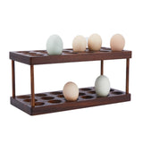 1 x RAW Customer Returns SUPERFINDINGS Wooden Egg Container Rack With 36 Holes Egg Storage Rack 2 Tier Wooden Egg Tray For Egg Container Egg Holder Egg Tray Organizer - RRP €30.29