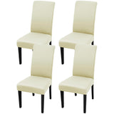 9 x Brand New JUNZHE 4 6 Pieces Dining Chair Cover, Modern Elastic Telescopic Chair Slipcover, Removable Washable Kitchen Chair Seat Cover Cream-B,6 Pieces  - RRP €183.6