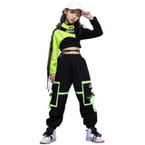 1 x RAW Customer Returns LOLANTA Hip Hop Clothing Girls, Teenager Jazz Dance Outfit, Crop Top Cargo Trousers Clothing Set Black, 10-11 Years, Day 150  - RRP €48.98