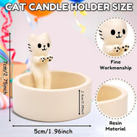 5 x Brand New Kitten Candle Holder,Warming Paws Cat Gypsum Candle Holder,Cat Candle Holder,Cartoon Kitten Candle Holder,Kitten Warming His Paws,Cat Gifts for Cat Lovers - RRP €60.5