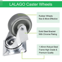 1 x RAW Customer Returns LALAGO 24 pieces transport castors, swivel castors, 50 mm furniture castors, furniture rollers with swivel plate, 50 kg per roller, small swivel castors for pallet furniture lockers, free screwdriver and screws - RRP €44.99