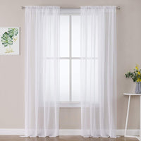 1 x RAW Customer Returns MIULEE Voile Sheer Curtains with Loops Window Curtain for Living Room and Bedroom 2 Panels 140 x 145 CM White - RRP €20.49