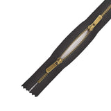 1 x RAW Customer Returns VOC Metal Zipper 3 Long Zipper Black with 10 Gold Zippers 4.5m  - RRP €22.01