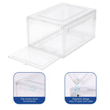 1 x RAW Customer Returns BoxedHome 3 Pack Transparent Plastic Shoe Boxes, Stackable Shoe Cases, Transparent Sneaker Storage Organizer, for Shoes up to Size 47, 36 x 27x 20 cm - RRP €40.33