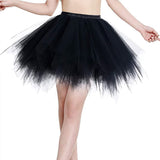 1 x RAW Customer Returns Zookey Black Dance Tutu Skirt Adult Classic Petticoats Ballet Petticoat 5 Layers Tutu Skirt Tulle Party Dance Skirt for Women and Girls Size S  - RRP €21.3