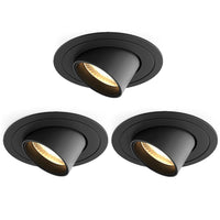 1 x RAW Customer Returns Martll LED recessed spotlights, recessed lights LED ultra flat 230V 7W warm white CRI90 LED spots ceiling spotlights pivoting recessed spotlights for living room, bathroom, office black, set of 3  - RRP €72.35