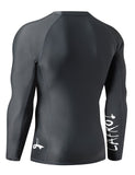 1 x RAW Customer Returns LAFROI Men s Long Sleeve UPF 50 Compression Shirt Rash Guard-CLYYB Asymmetric Dark Grey,XXL  - RRP €24.99