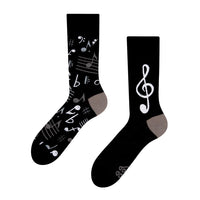 1 x RAW Customer Returns Dedoles Socks Unisex Women Men Children Cotton Socks with many different funny left right designs, colour Black, design Music, size 43-46 - RRP €24.0