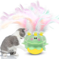 2 x Brand New LOMUG Cat Toy, Electric Cat Toy Tumbler Interactive Cat Toy with Feathers Self-Rotating Toy for Cat Intelligent USB Rechargeable - RRP €40.8