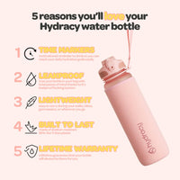 1 x RAW Customer Returns Hydracy Drinking Bottle with Fruit Insert - 1L Water Bottle - BPA-Free Drinking Bottle with Time Marking Leak-Proof Sports Bottle - Condensation-Free for Sports and Outdoor - RRP €22.97