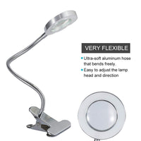 5 x Brand New LED Magnifying Glass Lamp, White Aesthetic Portable Desk Lamp with Lighting for Skin Care Tattoo Beauty Magnifying Glass for Salon Use - RRP €101.9