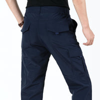 1 x RAW Customer Returns Aotoyou Men s Cargo Pants Waterproof Hiking Pants Quick Drying Functional Pants Elastic Waist with 6 Pockets, Navy Blue XXL - RRP €40.33