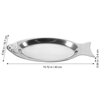 1 x RAW Customer Returns Lurrose Stainless Steel Fish-Shaped Plate Metal Fish Plate Steamed Fish Tray Stainless Steel Dinner Plate Dinner Plate Suitable For Home Restaurant Kitchen - RRP €18.59