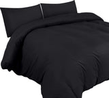 1 x RAW Customer Returns Utopia Bedding Duvet Cover Bed 150 - Microfiber Duvet Cover Set 230x220 cm and 2 Pillowcases 50x75 cm Black  - RRP €20.38