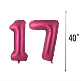 1 x RAW Customer Returns WXLWXZ Giant 17th Birthday Balloon Decoration 40 Happy 17 Years Old Birthday Party Supplies for Women Men Burgundy  - RRP €14.99