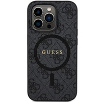 1 x RAW Customer Returns GUESS GUHMP13XG4GFRK Case for iPhone 13 Pro Max 6.7 Black hardcase 4G Collection Leather Metal Logo - RRP €35.29