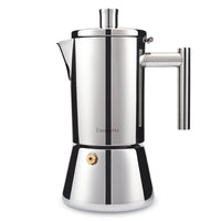 1 x RAW Customer Returns Easyworkz Diego Stainless Steel Italian Coffee Maker for Induction Cooker, 200 ml, 2-4 Cups, Silver - RRP €41.3