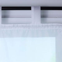 1 x RAW Customer Returns ESLIR Roman blind with loops, kitchen Roman blinds, transparent loop blinds, modern voile white, W x H 80 x 155 cm, 1 piece - RRP €18.14