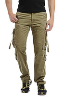 1 x RAW Customer Returns Kuson men s trousers 100 cotton cargo sport multi-pads thick outdoor loose khaki FR 40 - RRP €27.6