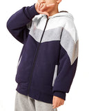 1 x Brand New JACKETOWN boys sweat jacket lined children s hoodie sweatshirt hooded sweater fleece jacket with hood long-sleeved warm winter jacket classic sweater with zipper white blue-S  - RRP €47.99