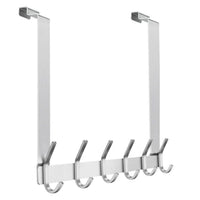 15 x RAW Customer Returns MEIJO door hook back stainless steel, door coat rack inside without drilling with 6 hooks door hook strip door for bathroom, bedroom black, inside  - RRP €319.8