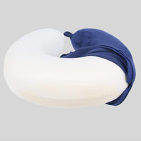 1 x RAW Customer Returns life hall travel pillow - memory foam neck pillow support pillow, luxurious compact and lightweight quick pack for camping, sleep rest pillow navy  - RRP €14.62