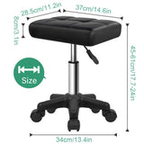 1 x RAW Customer Returns FURWOO Rectangle Rolling Stool with Wheels Height Adjustable Swivel Stool Chair for Spa Salon Massage Black - RRP €42.99