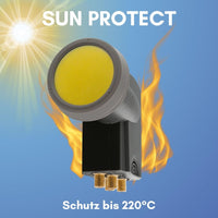 1 x RAW Customer Returns SCHWAIGER 401 Quattro LNB Low Noise Block Converter Sun Protect digital heat-resistant LNB cap satellite dish accessory for multiswitch weather protection gold-plated contacts anthracite - RRP €36.07