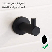 1 x RAW Customer Returns CASEWIND towel hooks with drilling, towel holder, 2 pieces, coat hooks, matt black, wall mounted for bathroom, shower, bathroom - RRP €17.95