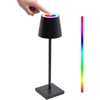 6 x Brand New Potphie LED battery table lamp RGB dimmable black, with touch switch for indoor and outdoor use, 8 colors available and IP54 for bedroom, bar, restaurant, Easter - RRP €215.94