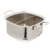 1 x RAW Customer Returns Luxshiny Stainless Steel Hot Pot Divided Hot Pot Pan SHABU Shabu Pot Stainless Steel for Kitchen Restaurant 18 cm  - RRP €35.59