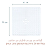 2 x Brand New TranquilBeauty Shower Mat Square - White - 53x53cm - Skin sensitive - Anti-slip mat - Shower insert non-slip - Machine washable - Latex free - Ideal shower mat for seniors and children - RRP €27.86