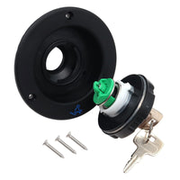 1 x RAW Customer Returns POFET Round Modified Gravity Water Inlet Filler Cap Caravan Motorhome Trailer Motorhome Parts with 2 Keys Water Cover Set Black - RRP €22.99