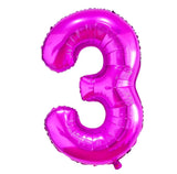 2 x Brand New Ponmoo Rose Red 3 Balloon Numbers 3 Giant Foil Balloon Number Birthday Decoration - RRP €14.08