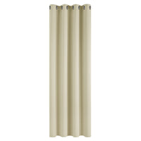 1 x RAW Customer Returns Deconovo Living Room Curtains, Modern Bedroom, Solid Color Thermal Insulating Blackout Curtains, with Eyelets, 140x280 cm W x H , Dark Beige, 1 Piece - RRP €29.32