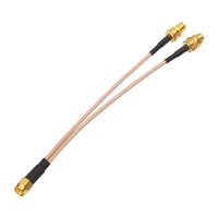 1 x RAW Customer Returns Superbat SMA Splitter Cable SMA Male to Dual SMA Female Cable SMA Adapter V Type 50ohm 15cm 6 inch WiFi Antenna Adapter Connector not for TV  - RRP €10.06