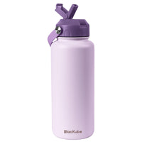 1 x RAW Customer Returns Blackube stainless steel drinking bottle with straw 1000ml thermos flask insulated bottle - BPA-free, leak-proof, large metal drinking bottle for sports, school, fitness, outdoor, camping - RRP €29.23