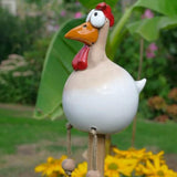 1 x RAW Customer Returns TYXSHIYE ceramic chicken garden decoration, garden decoration chicken decoration, handmade garden statue decorative hen chicken, garden stake figure terrace weatherproof, resin statue farm balcony living room- RRP €18.99