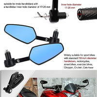 1 x RAW Customer Returns AULESSE CNC Motorcycle Handlebar End Mirrors Universal 7 8 22mm HD Anti-Glare Universal Motorcycle Rearview Mirror for Motorcycle Street Bike Cruiser Scooter Suzuki Yam-ah-a Side Mirror Handlebar Mirror - RRP €21.99