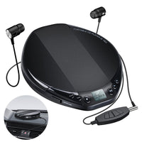 1 x RAW Customer Returns Gueray Portable CD Player with Headphones Discman CD Player Portable with 3.5 to 3.5 mm AUX Cable LCD Display ASP DIR 4 Playback Modes - RRP €33.2