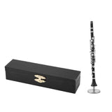 1 x RAW Customer Returns Lazmin Mini Black Miniature Clarinet Musical Instrument with Stand Decoration and Case - RRP €20.97