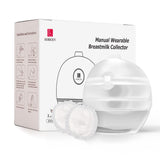 1 x Brand New Horigen Manual Portable Hand Breast Pump, Portable Silicone Hand Pump Milk Baby with Natural Hands-Free Suction and 10pcs Anti-overflow Breast Pads Pump with 10pcs Pads  - RRP €19.15