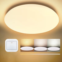 1 x RAW Customer Returns beek LED ceiling light round, 24W ceiling lamp, waterproof, 3000K-6000K lamp ceiling lights for living room, bathroom, bedroom, kitchen, hallway, cellar, balcony, diameter 290 x H24 mm - RRP €17.99