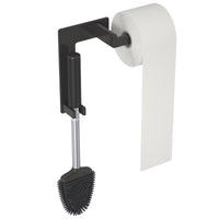 1 x Brand New HOMMAND Adhesive Silicone Toilet Brushes, Toilet Brush Holder with Paper Roll Holder, Flexible and Soft Silicone Toilet Brush for Deep Cleaning, Wall Mount - RRP €10.04