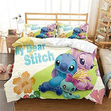 1 x RAW Customer Returns DELLIOP Lilo Stitch Duvet Cover for girls Duvet Cover with Zipper Closure 2 Pillowcases 50x75 cm Multicolor, Individual 90x190  - RRP €29.9