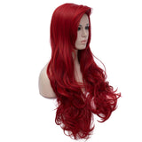 1 x RAW Customer Returns Women s Long Red Wig, TANTAKO Long Wavy Red Cosplay Wig Synthetic Dark Red Wig for Halloween Carnival Costume Red 21EU  - RRP €22.18